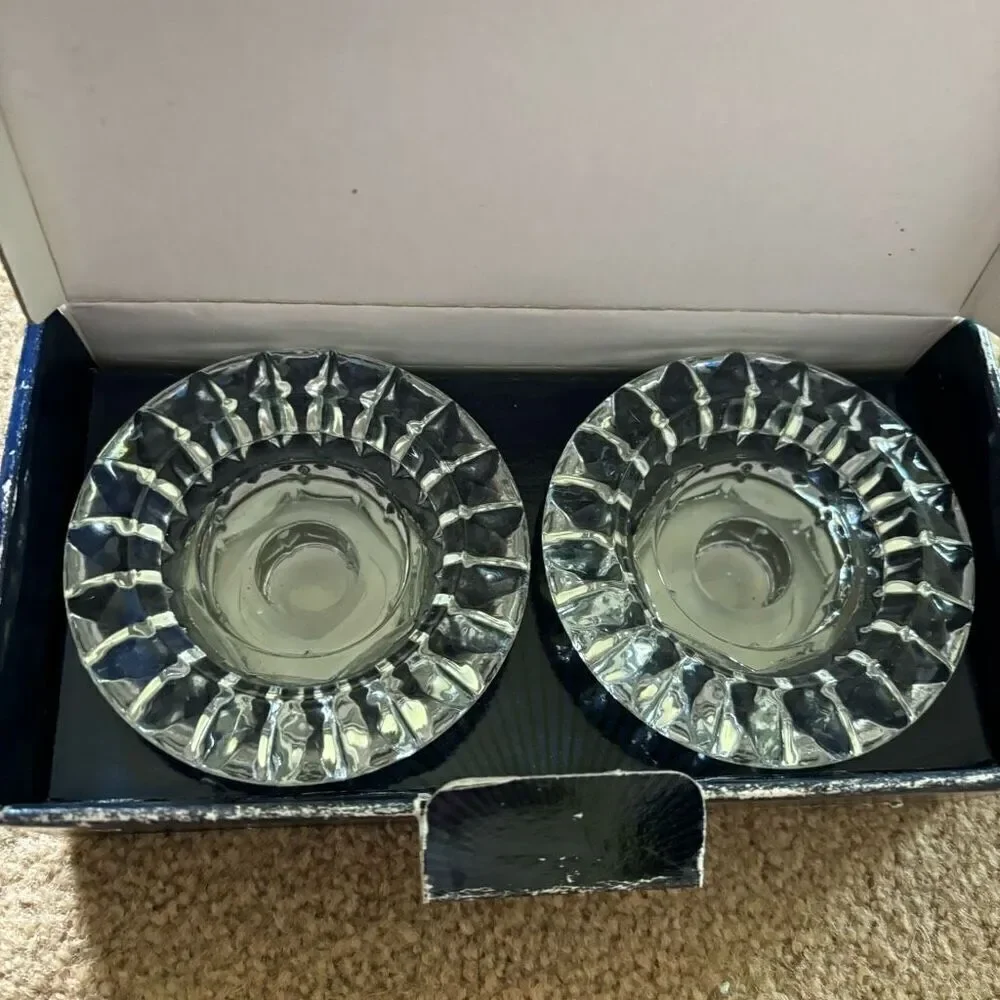 Collector’s Crystal Gallery Genuine Crystal Candleholder Set